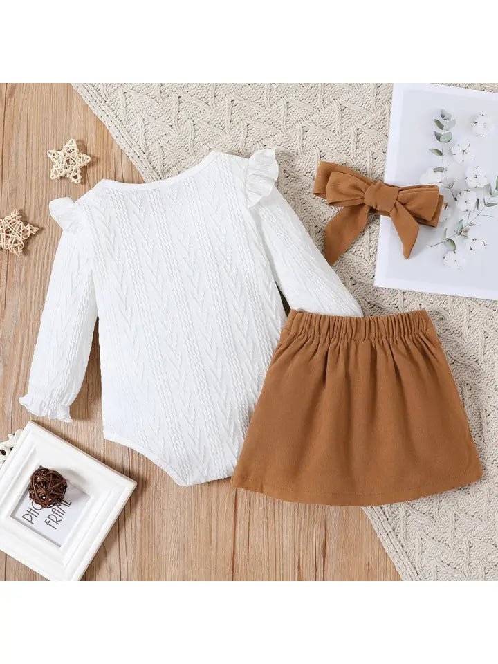 Baby Girl 3-piece Cable Knit Set