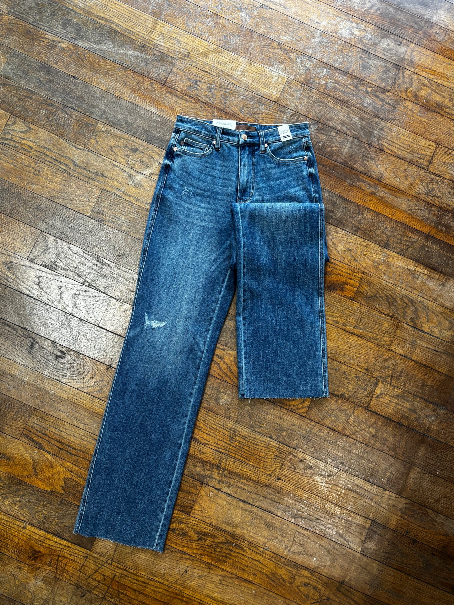 Mia Tummy Control Raw Hem Straight Judy Blue Jean