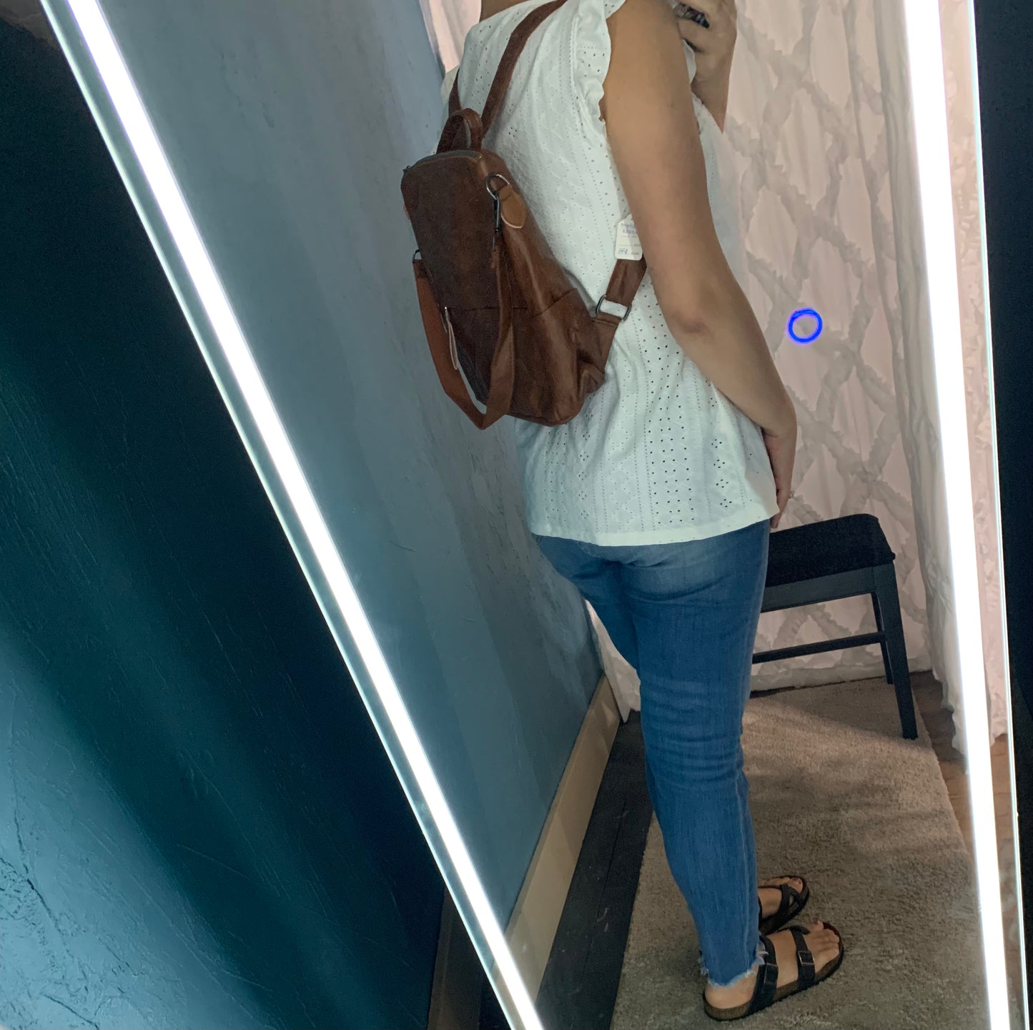 Raelynn Cognac Leather Backpack Handbag