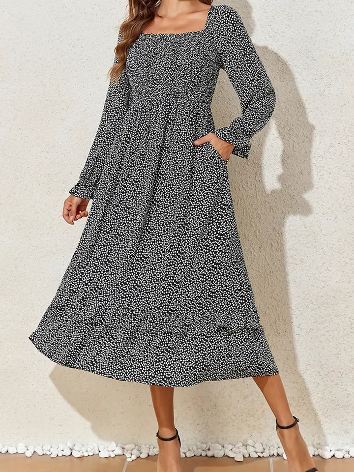 Lettie Black Floral Midi Dress Blue Willow Boutique LLC Lettie Black Floral Midi Dress Blue Willow Boutique LLC