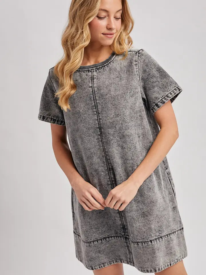 Tracy Black Denim T-Shirt Dress