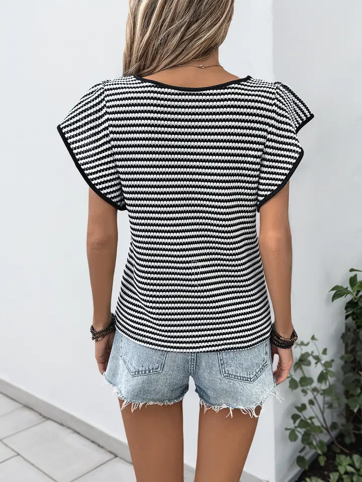 Bella Knit Flutter Sleeve Top