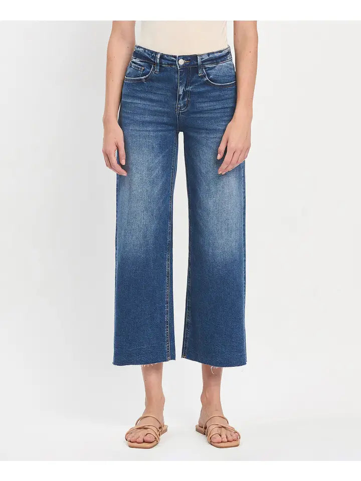 Olivia High Rise Crop Wide Leg Vervet Jean - Upgraded