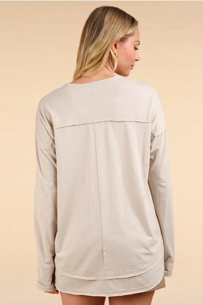 Josie Mineral Wash Comfy Knit Top