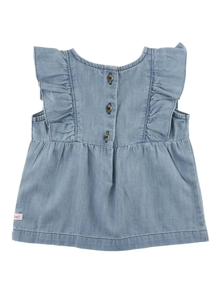 Denim Ruffle Top - Girls