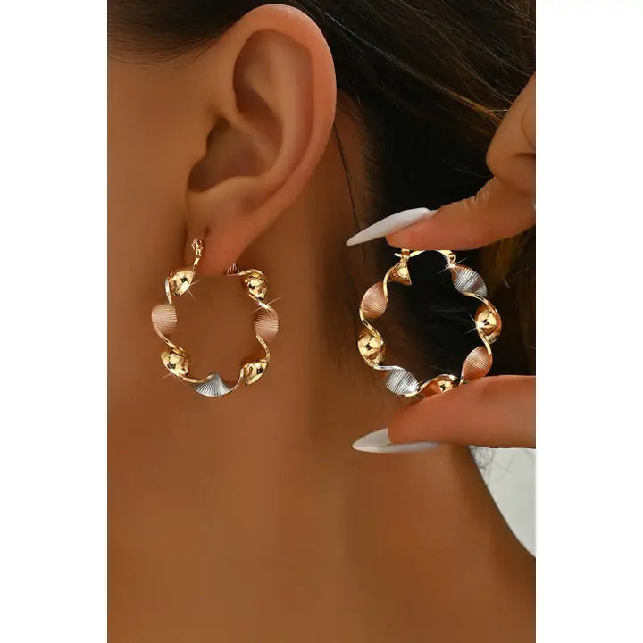 Gold Twisted Hoop Earrings