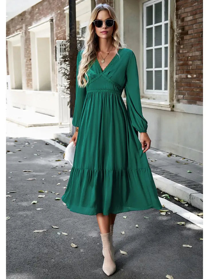 blue willow dress Chloe Emerald Midi Dress Medium