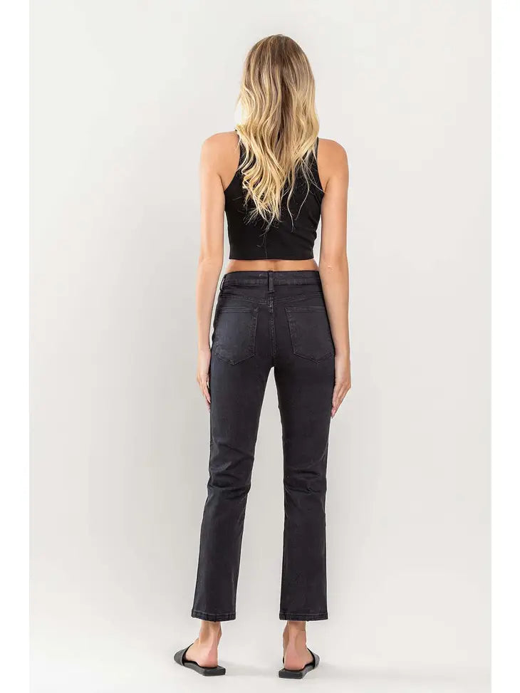 Jeanne Black Pearl Straight Vervet Jean