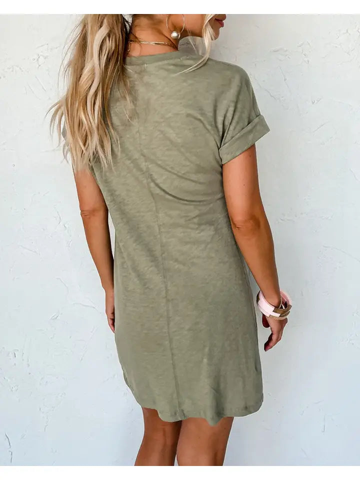 Laurel Green Twisted Tshirt Dress