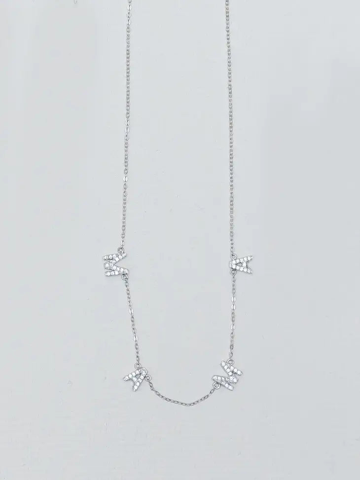 MAMA Silver Block Necklace