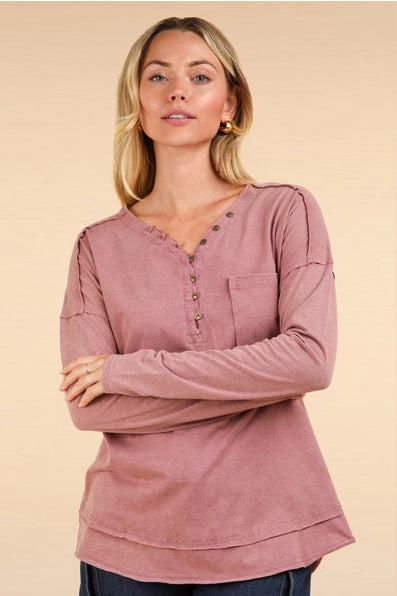 Josie Mineral Wash Comfy Knit Top