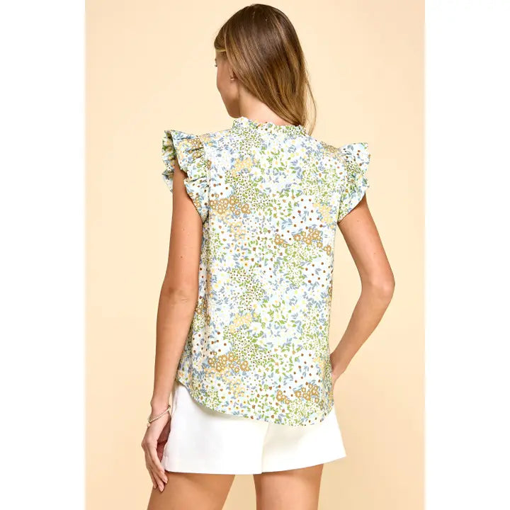 Morgan Floral Print Ruffled Top