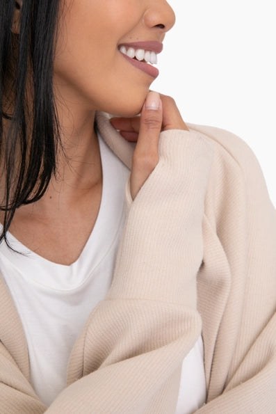Open Front Dolman Sleeve Cardigan