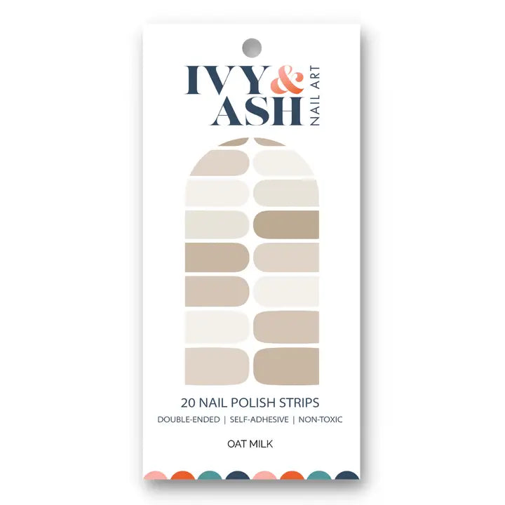Neutral Beige Solid Nail Set