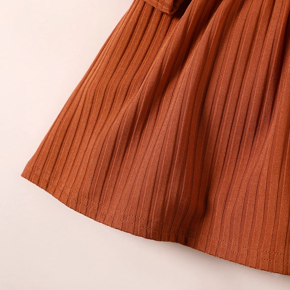 Baby Girl Rust Ribbed Dress