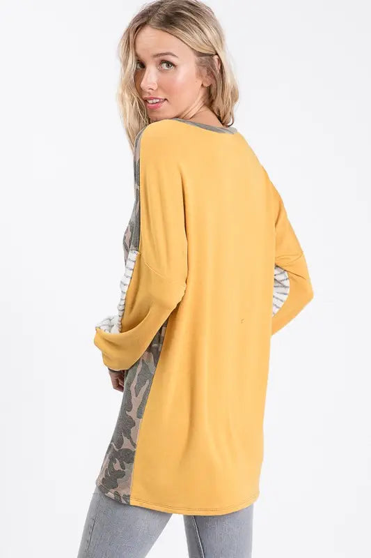 Colorblock Tunic - Camo