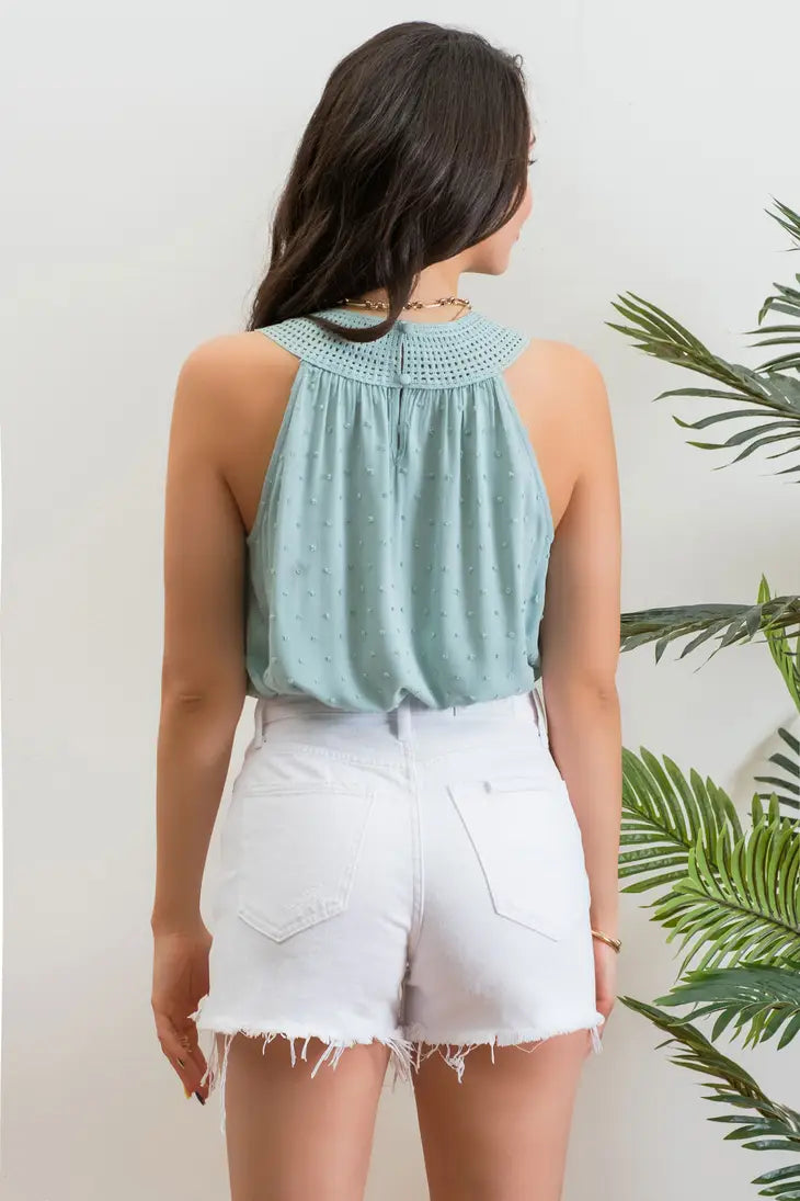 Dusty Mint Dot Top