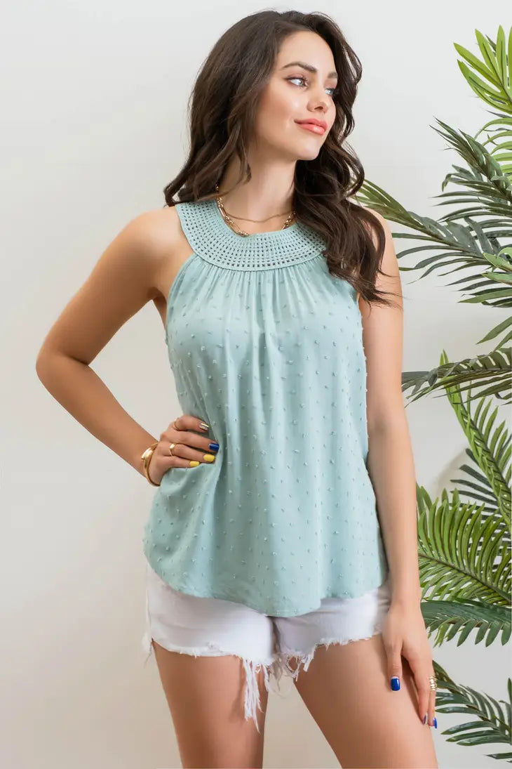 Dusty Mint Dot Top