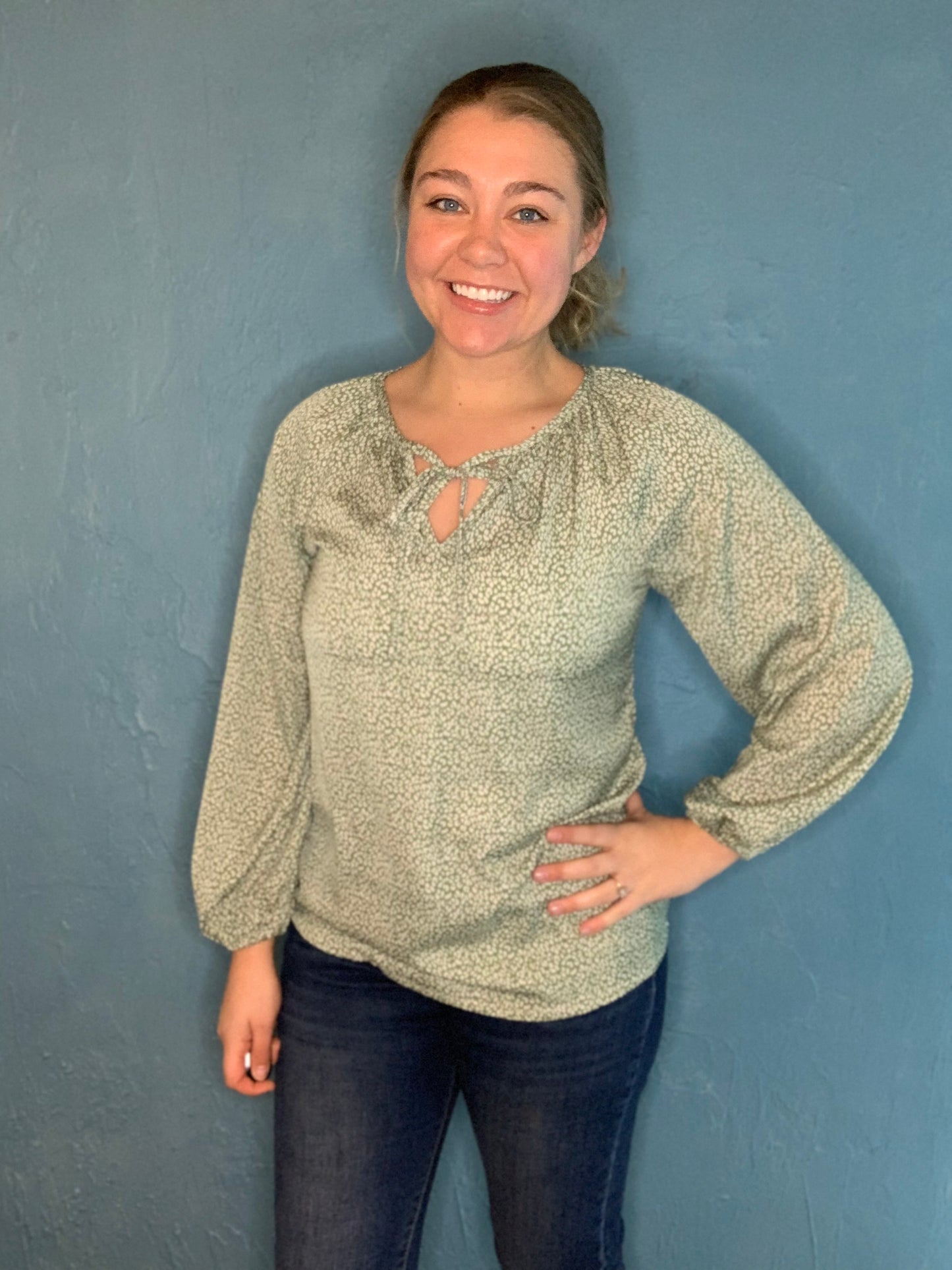 Green Leopard Printed Blouse