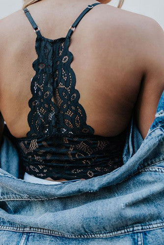 Black Racerback Lace Bralette