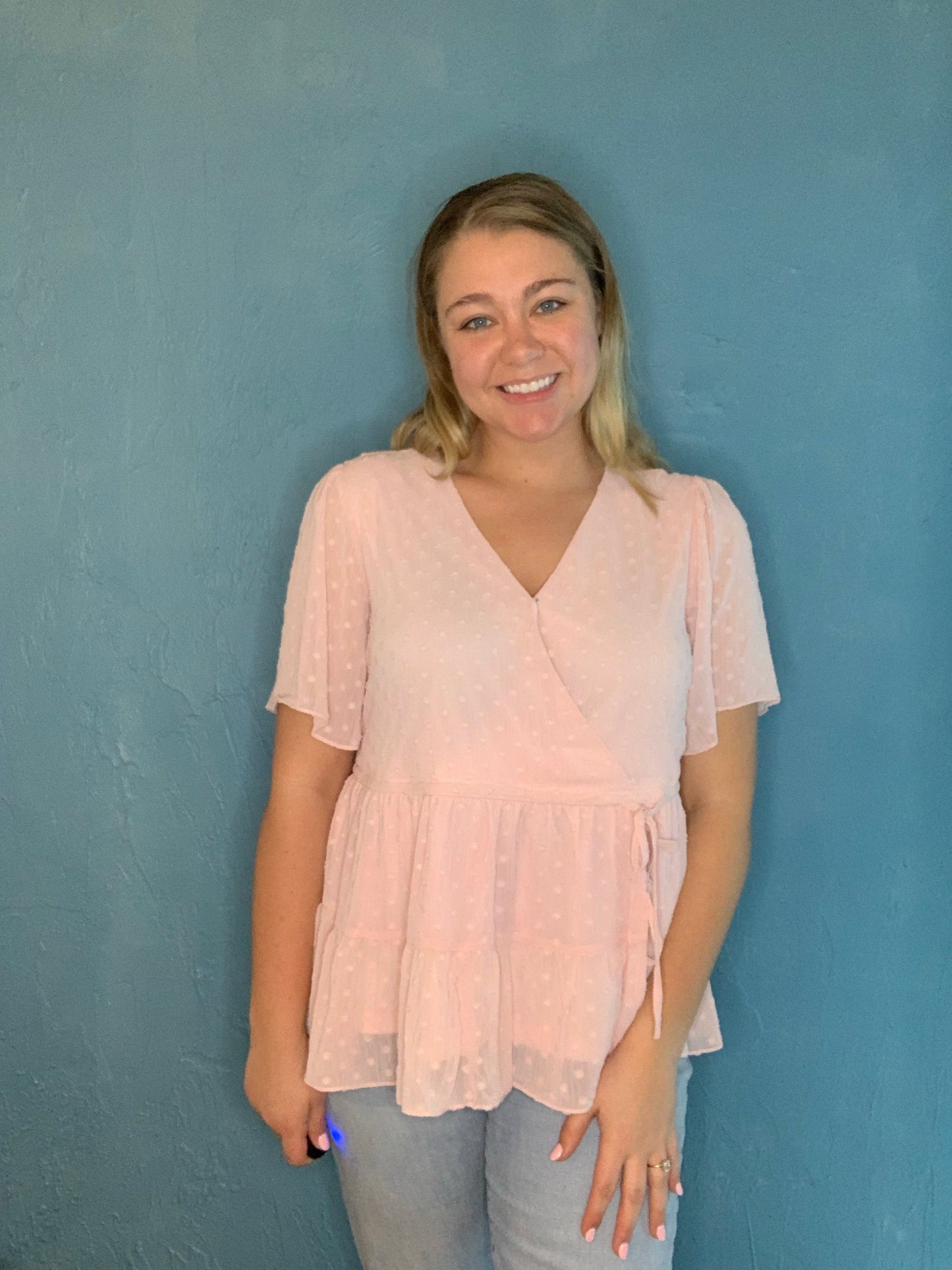 Blush Swiss Dot Blouse