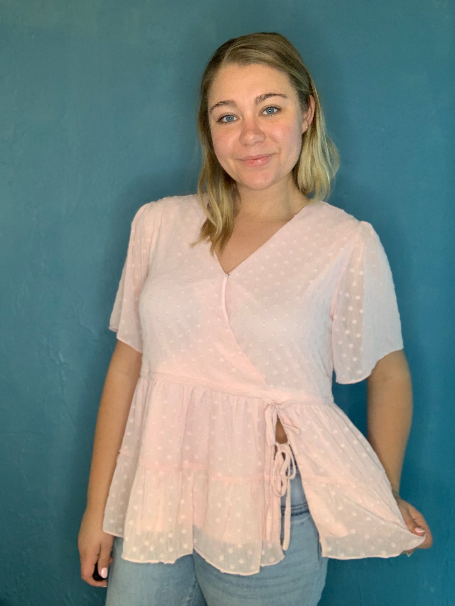 Blush Swiss Dot Blouse