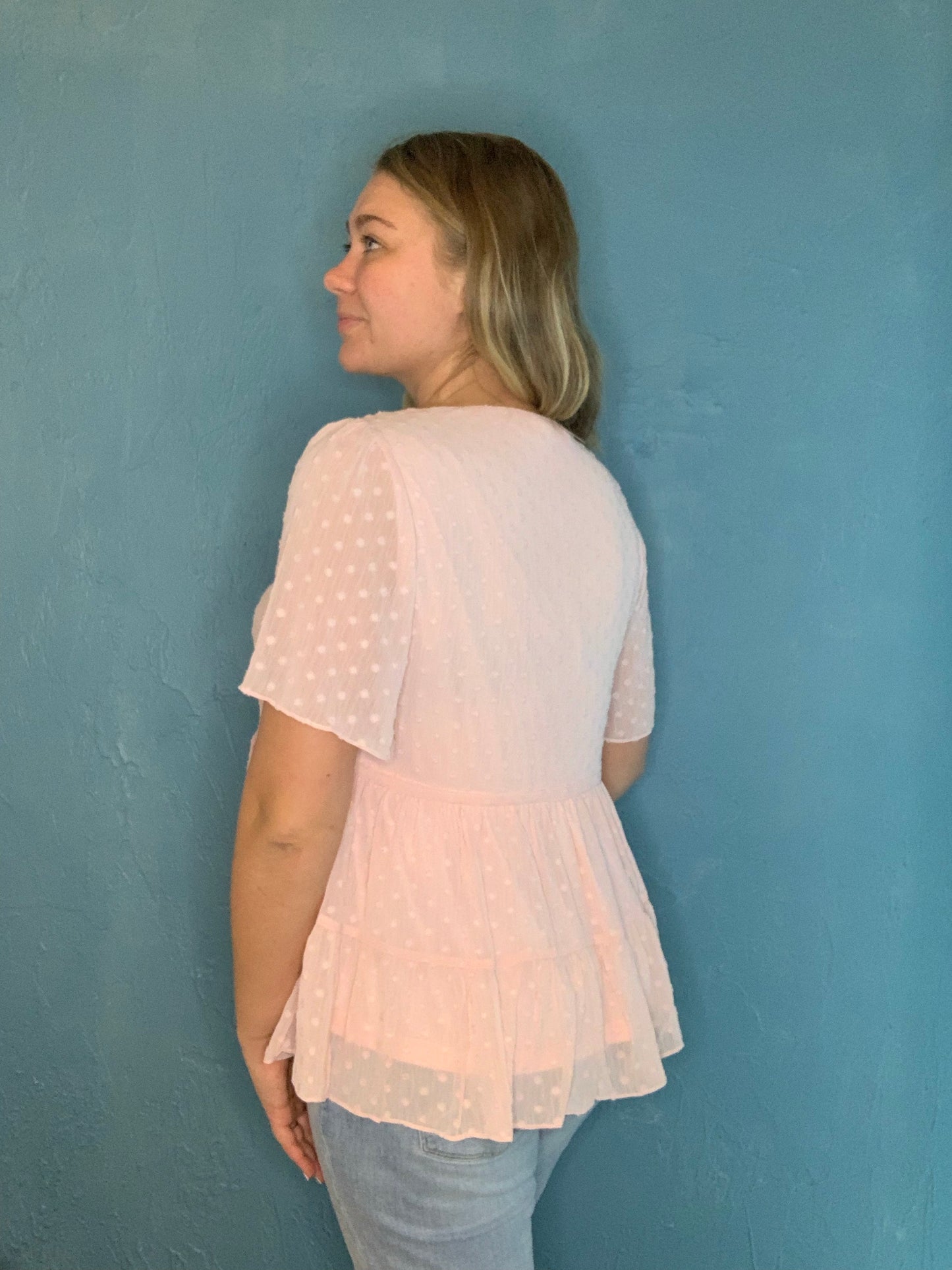 Blush Swiss Dot Blouse