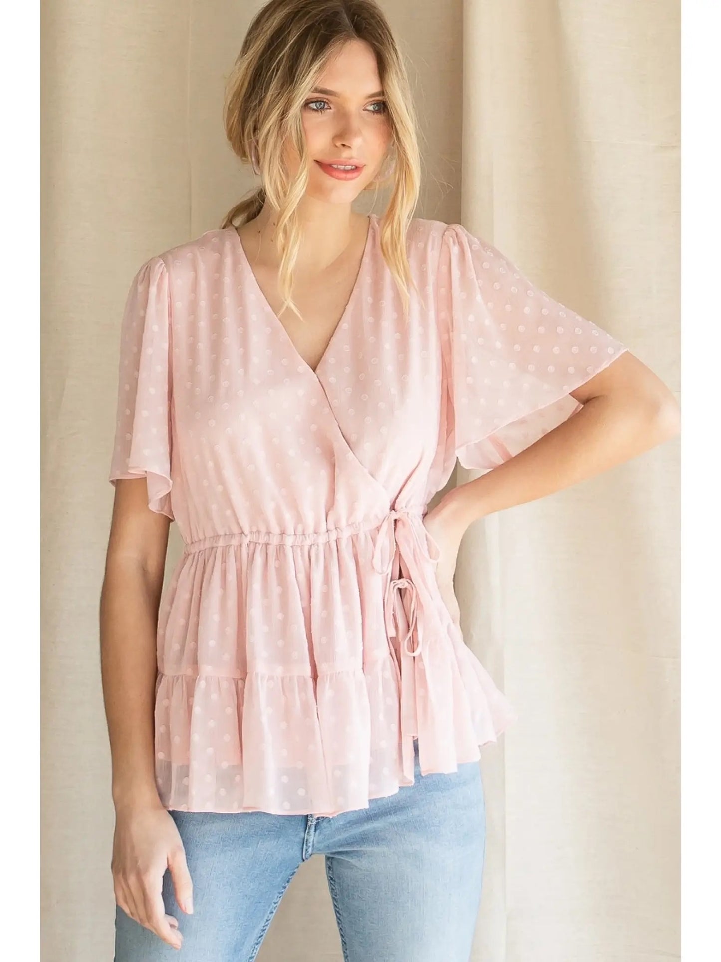 Blush Swiss Dot Blouse