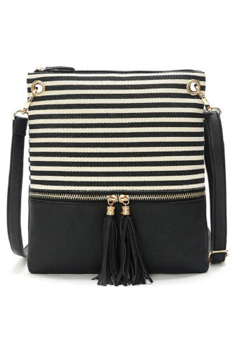 Black Striped Crossbody