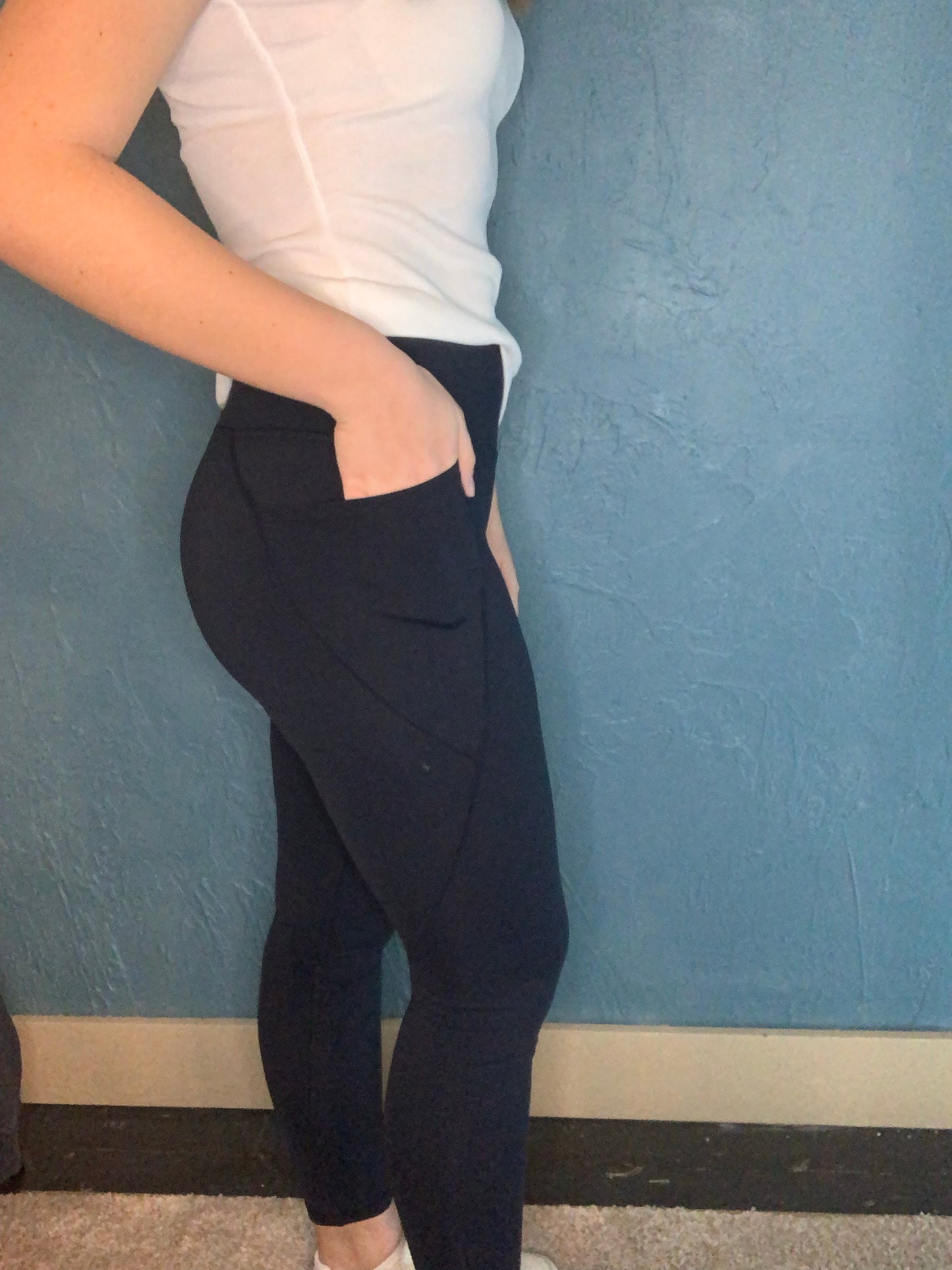 Dark Navy Solid Highwaist Leggings