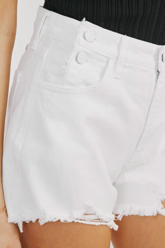 White High Rise Denim KanCan Shorts