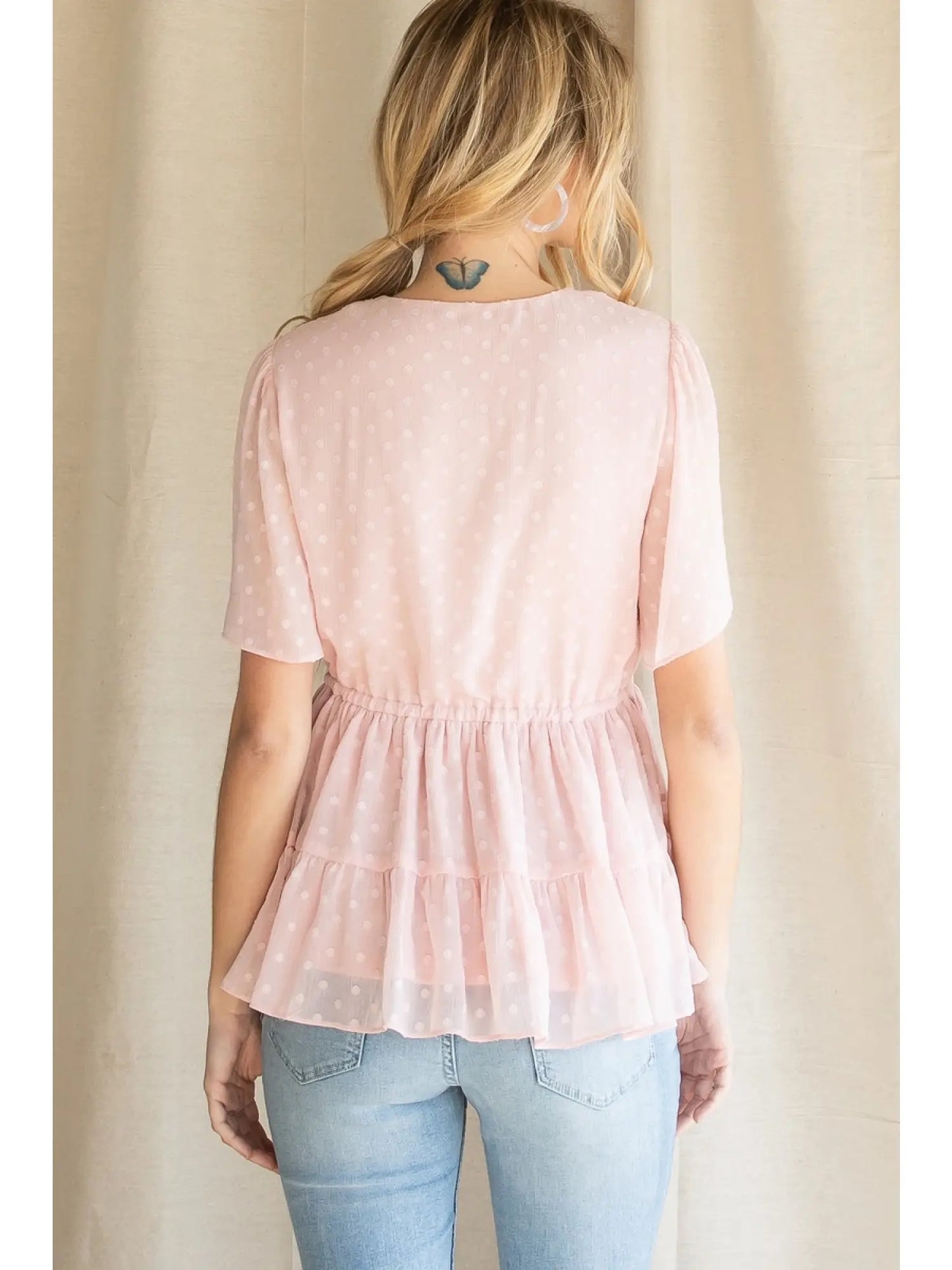 Blush Swiss Dot Blouse
