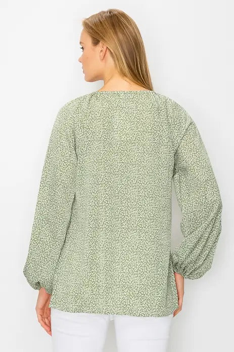 Green Leopard Printed Blouse