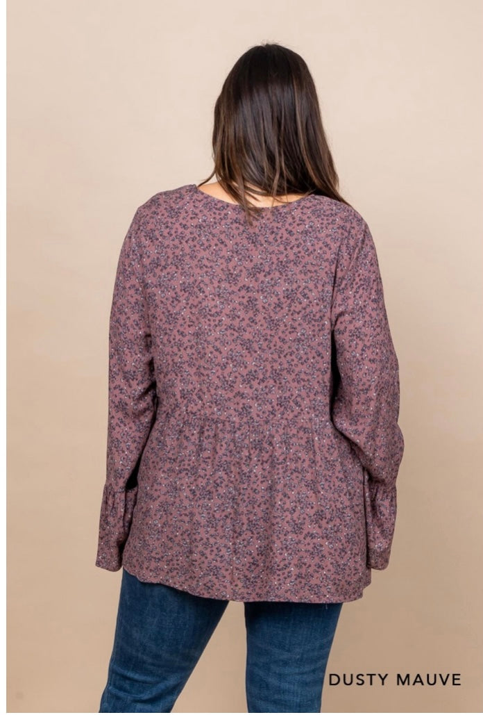 Dusty Mauve Floral Long Sleeve