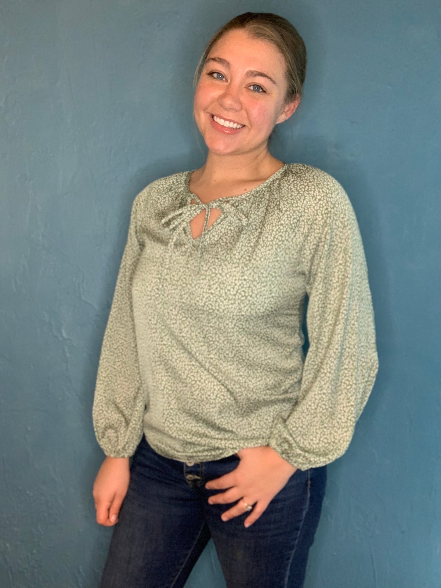 Green Leopard Printed Blouse