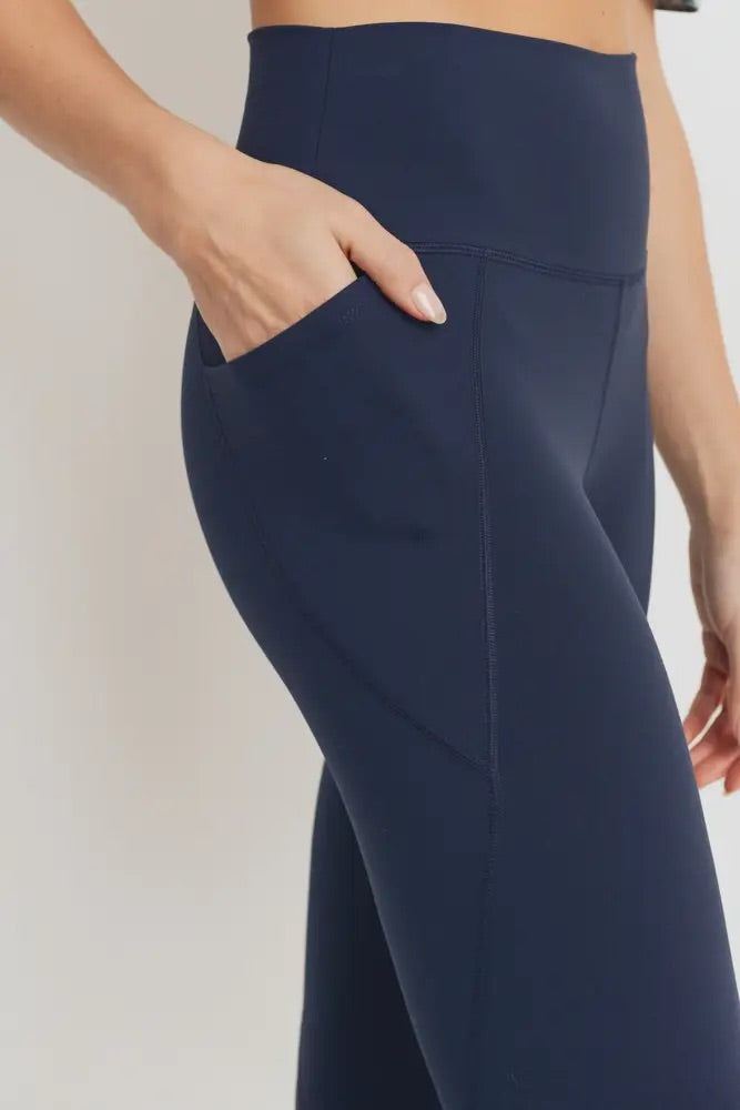 Dark Navy Solid Highwaist Leggings