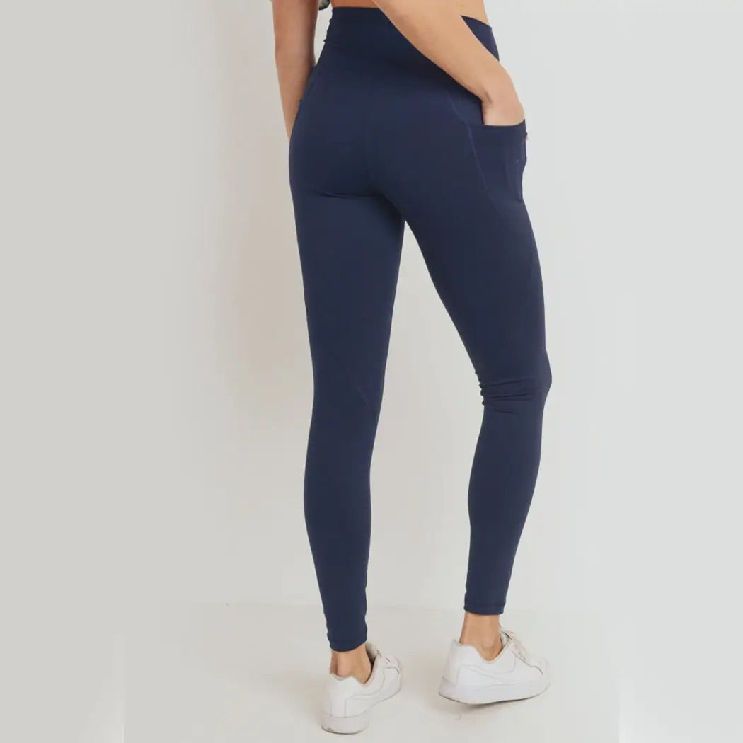 Dark Navy Solid Highwaist Leggings