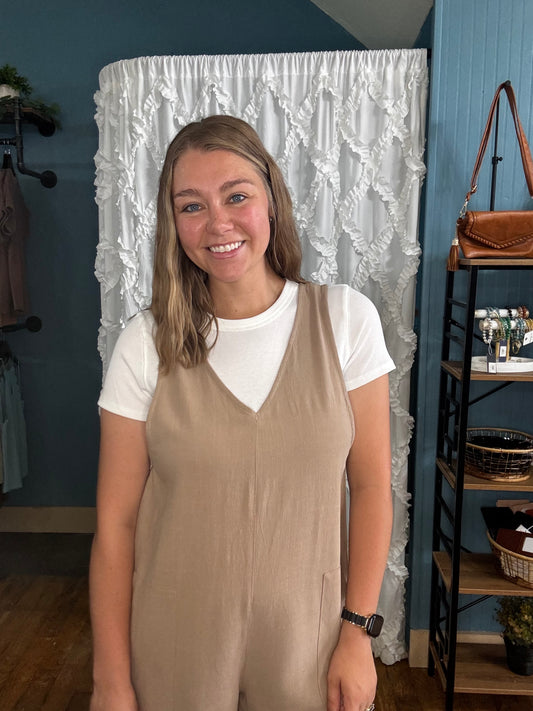 Kristy Midi Jumpsuit - Mocha