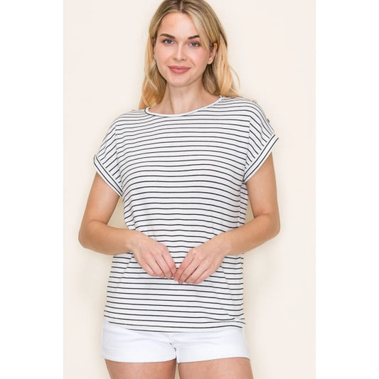 Becca Ivory Button Shoulder Top