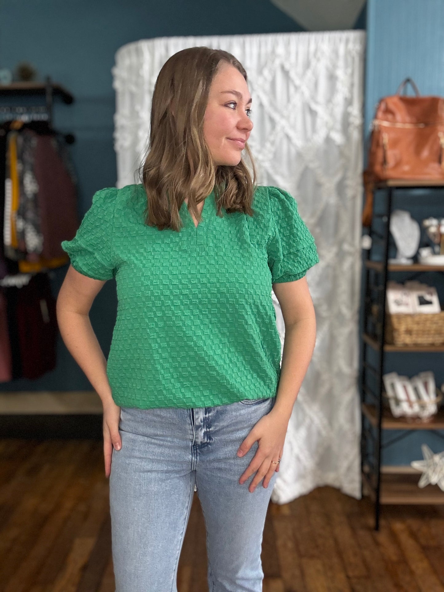 Bailey Textured V-Neck Top