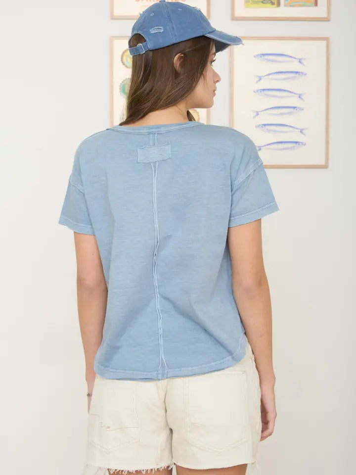 Emma Round Neck Exposed Seam Top