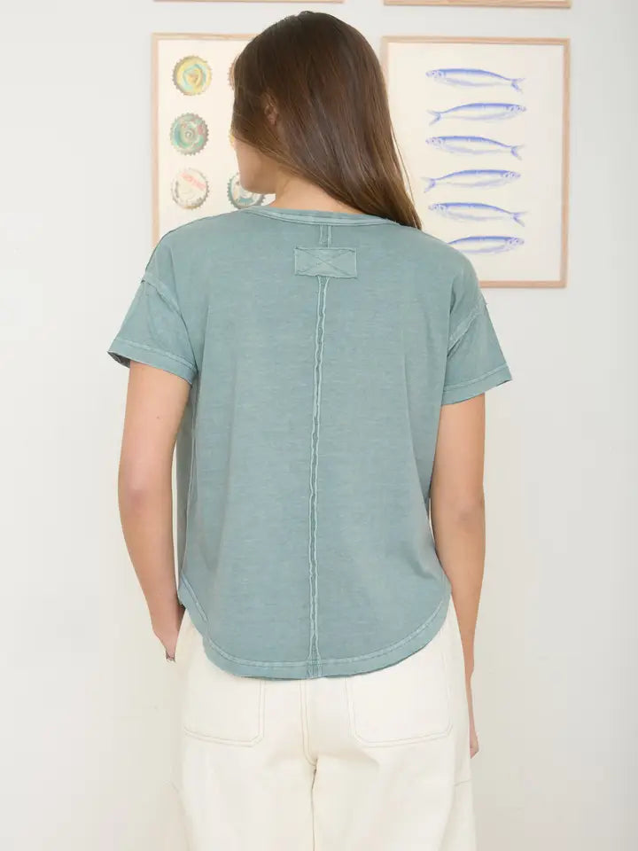 Emma Round Neck Exposed Seam Top