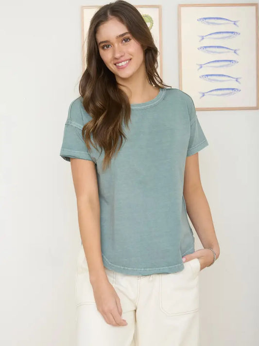 Emma Round Neck Exposed Seam Top