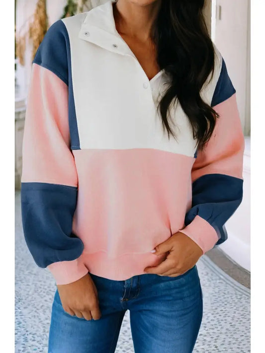 Gabby Pink Colorblock Sweatshirt