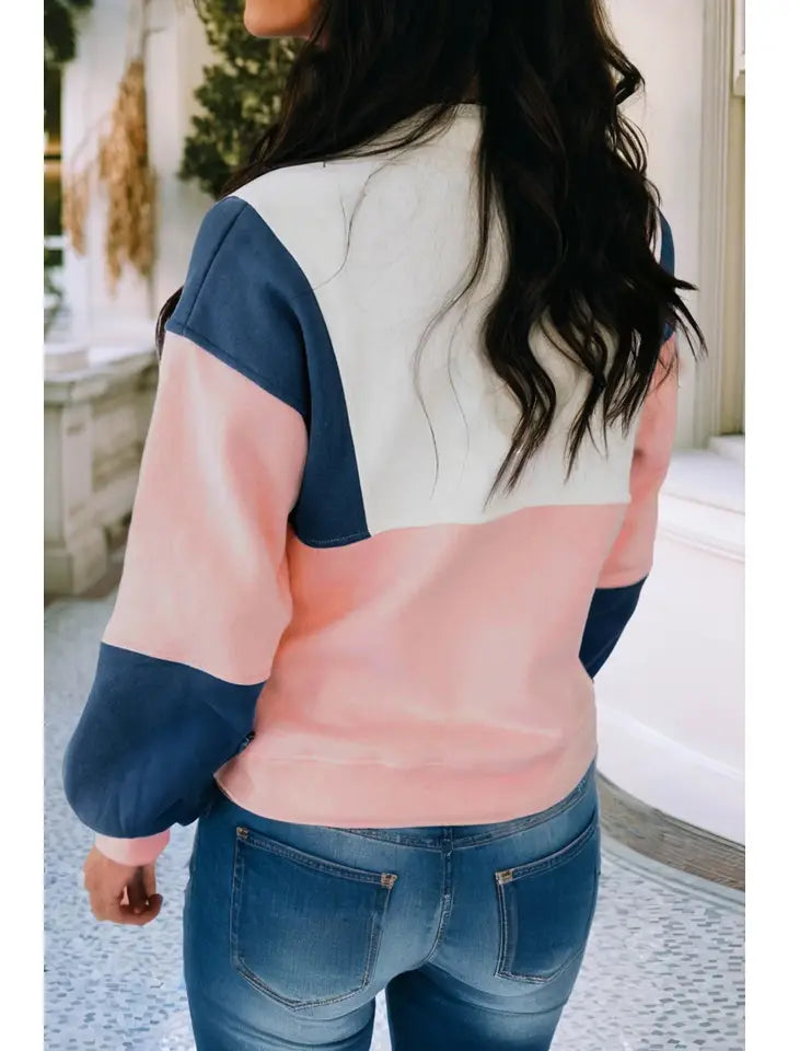 Gabby Pink Colorblock Sweatshirt