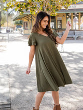Load image into Gallery viewer, Gabi Swing Dress - Olive Green
