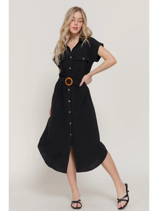 Hannah Dress with Waist Belt