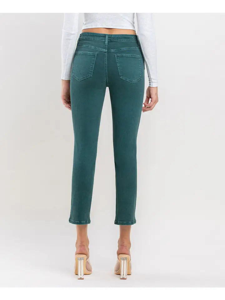Jeanne High Rise Slim Straight Vervet Jean - Balsam