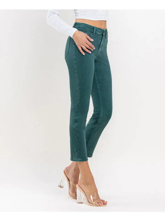 Jeanne High Rise Slim Straight Vervet Jean - Balsam
