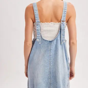 Jules Light Wash Overall Dress